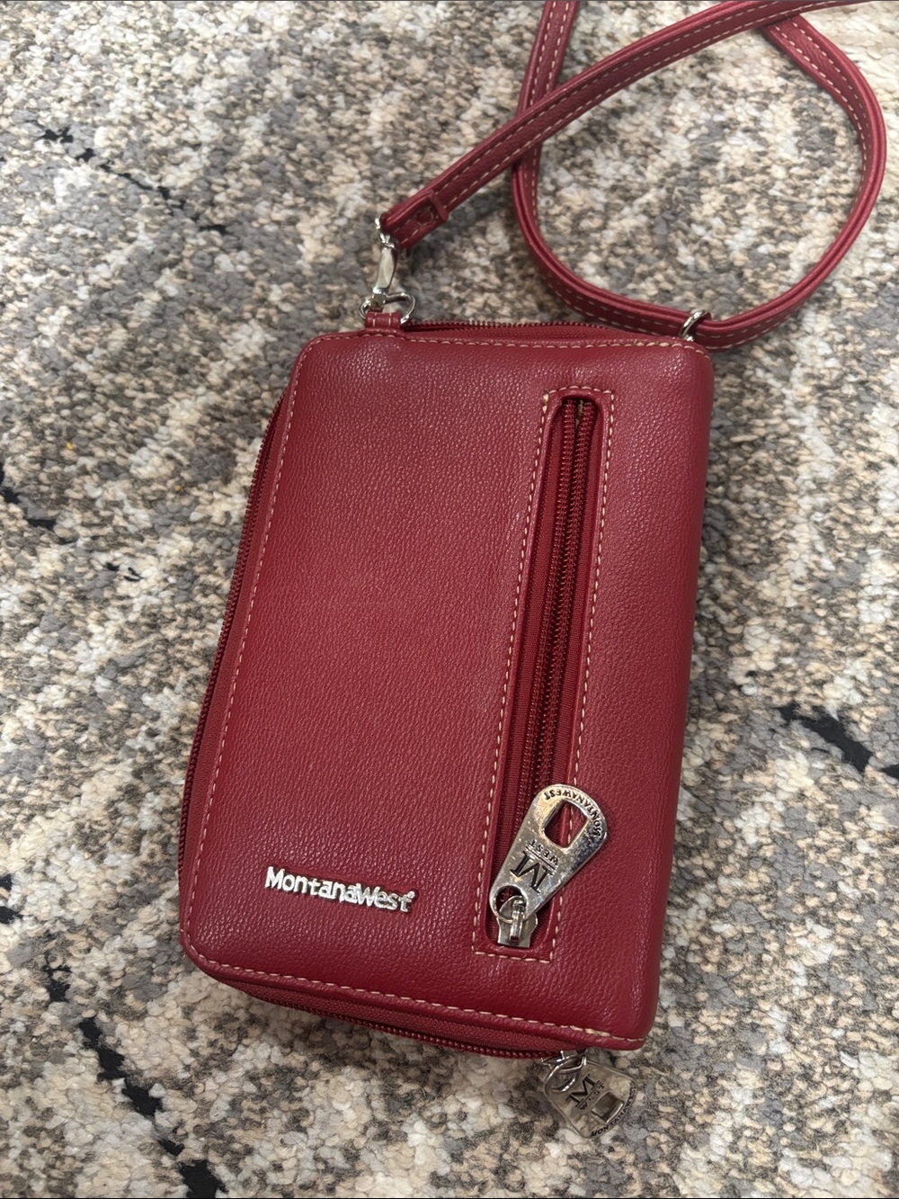 Montana West Red, Navy & Cream American Flag Crossbody Wallet - Picture 2 of 3
